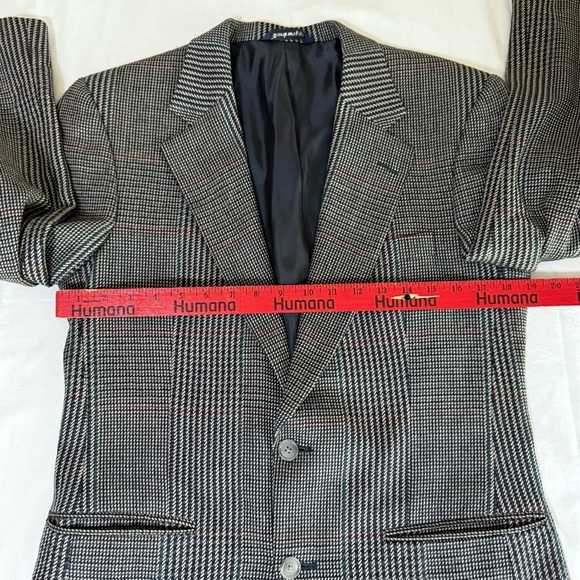 Burberrys Tweed Blazer English Woven Plaid Academia Preppy Old Money Lambs Wool - Picture 4 of 10